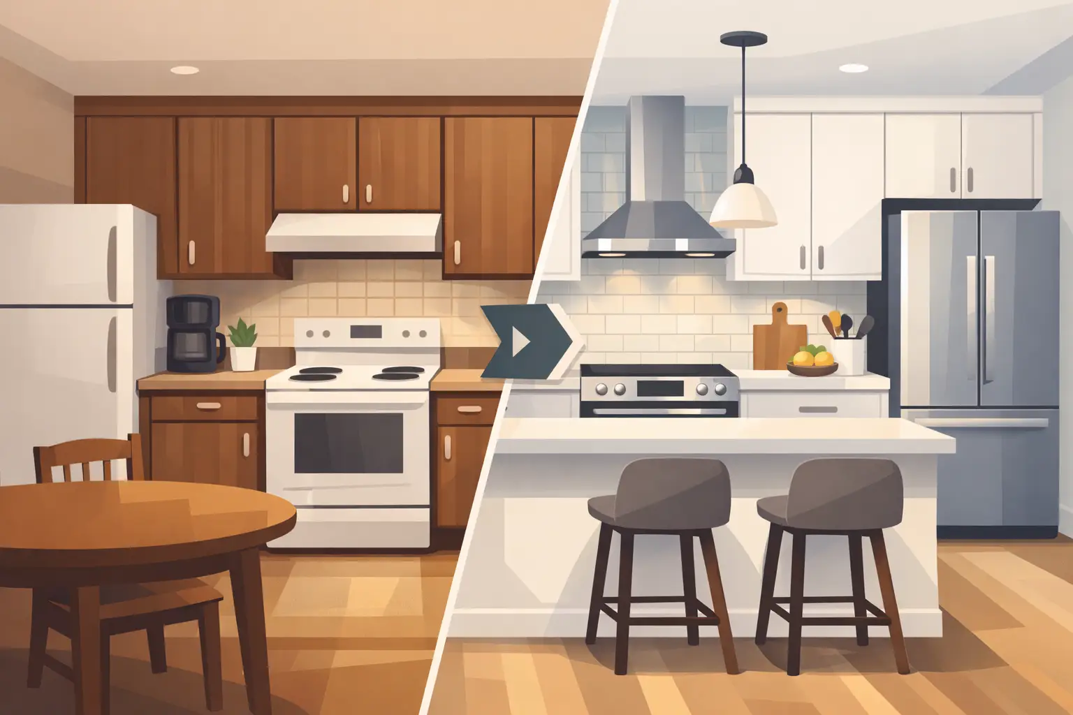 Kitchen Refacing Before and After Results
